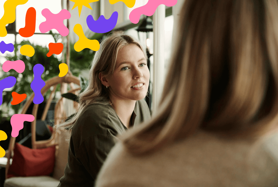 bild på kvinna med mönster